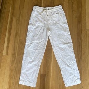 Zara White Flowy Cotton Pants